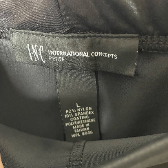 INC International Concepts Black Leggings Women’s Size Large Nylon Spandex Blend - Picture 3 of 7
